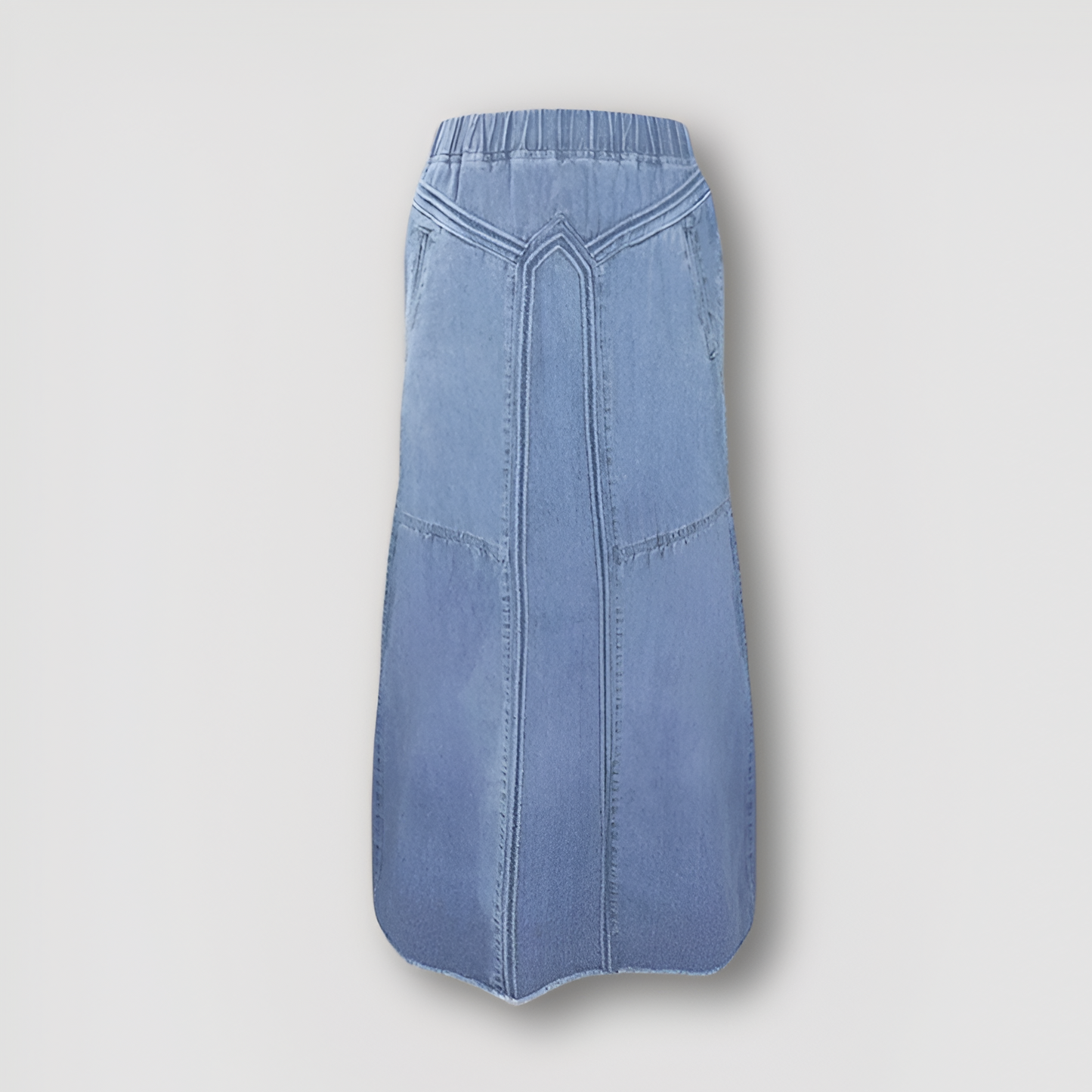 Vintage Gewassen Vervaagd  Lange Denim Rok Maxi