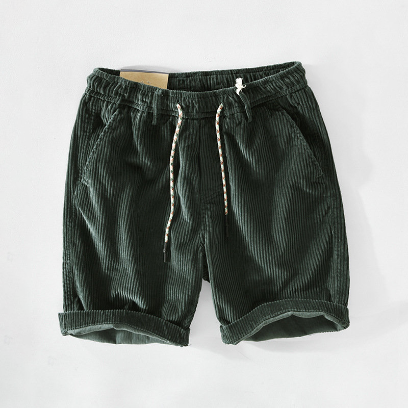 Verstelbare koord zomers corduroy strandshort