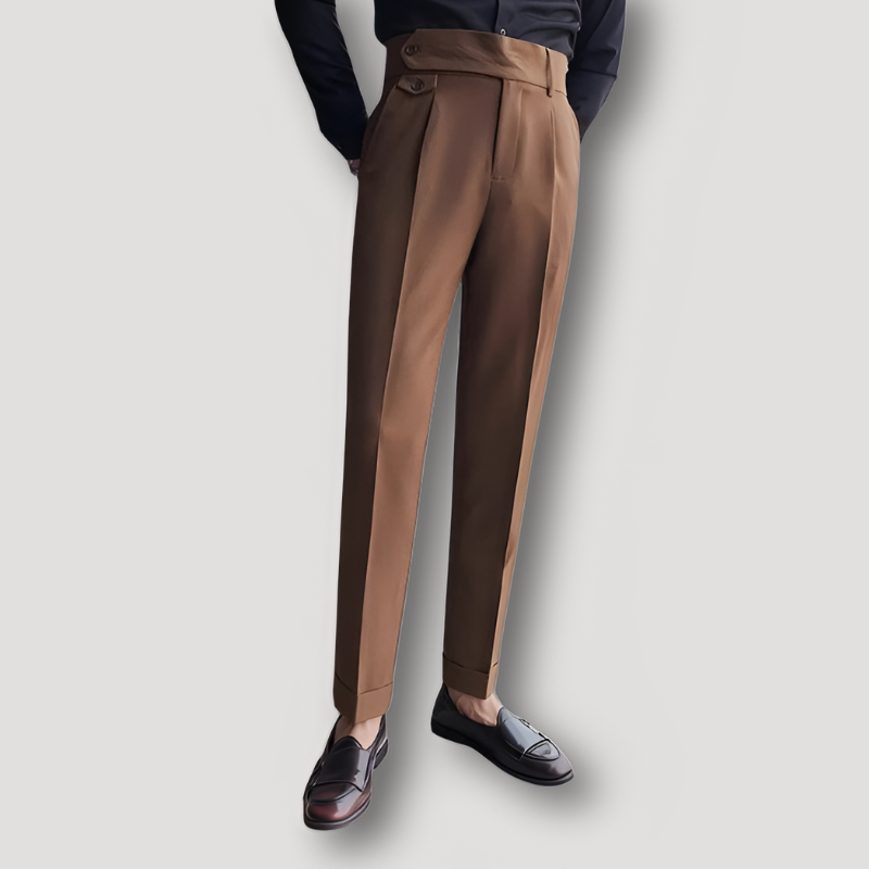 High Waist Tapered Leg Smart Casual Chino Broek