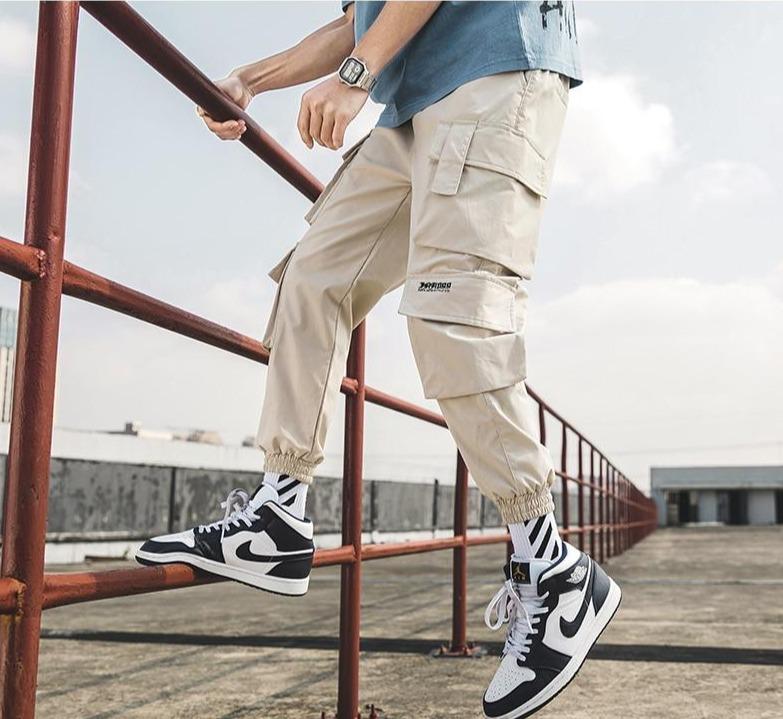 Y2K Drawstring Hiphop Cargo Pants - Baggy streetwear jogger