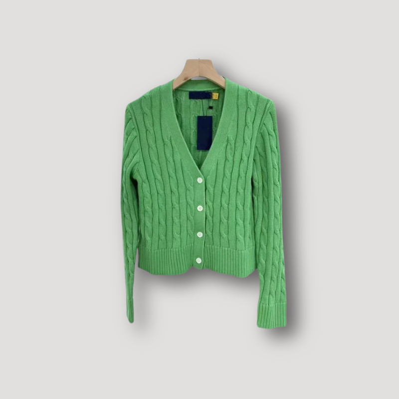 Geribbeld Cable Knit Button Up Cardigan Sweater Dames