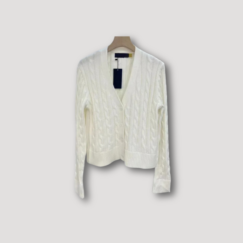 Geribbeld Cable Knit Button Up Cardigan Sweater Dames