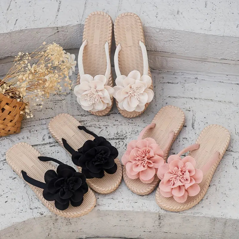 Gebloemde teenslippers voor dames | Flora