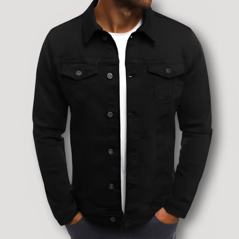 Button Up Klassiek Slim Fit Collar Denim Jas Heren