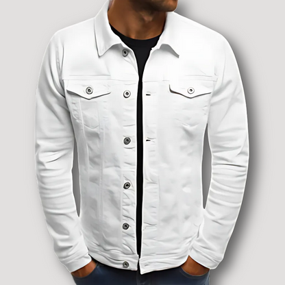 Button Up Klassiek Slim Fit Collar Denim Jas Heren