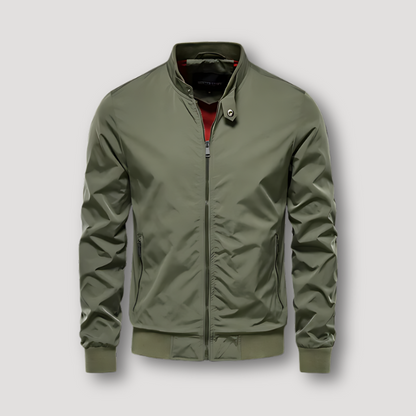 Full Zip Opstaan Kraag Bomber Jas Heren