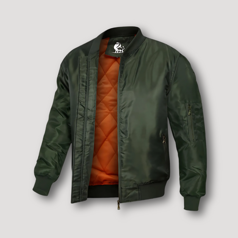 Klassiek Geïsoleerd Militair Full Zip Bomber Jas