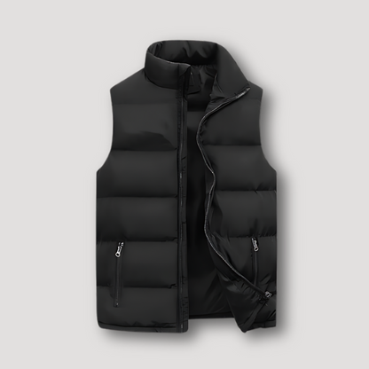 Mouwloos Donkere Kleur Gequilt Zip Up Puffer Vest