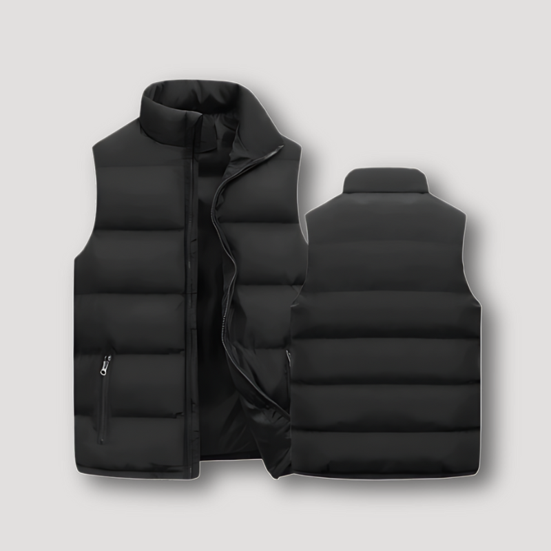 Mouwloos Donkere Kleur Gequilt Zip Up Puffer Vest