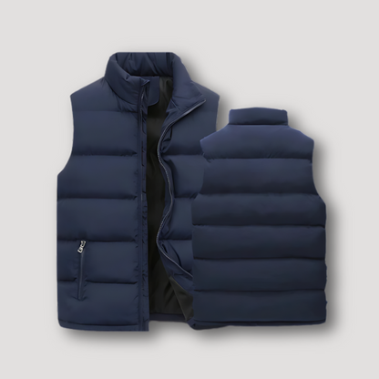 Mouwloos Donkere Kleur Gequilt Zip Up Puffer Vest