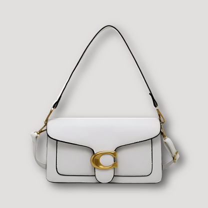 Goudkleurig “C” Glad Leer Crossbody Shoulder Bag