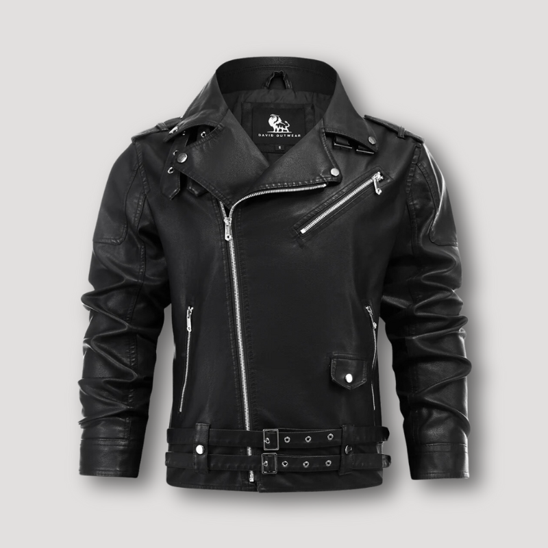 Glad Matte Asymmetrisch Zipper Zwart Biker Jas