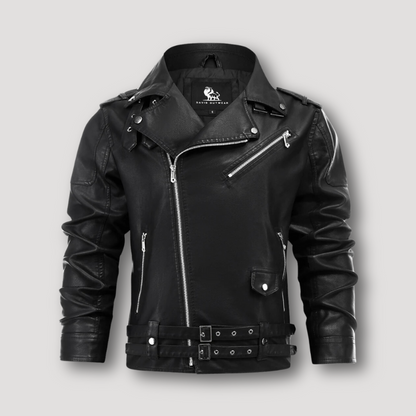 Glad Matte Asymmetrisch Zipper Zwart Biker Jas