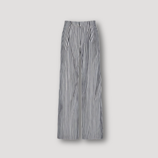 Wide Leg Verticaal Streep Vloeiend Pants