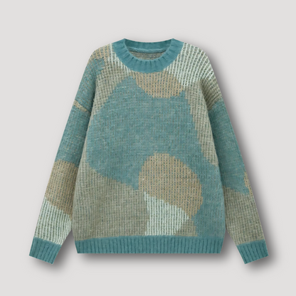 Ribtricot Abstract Kleurblok Oversized Sweater