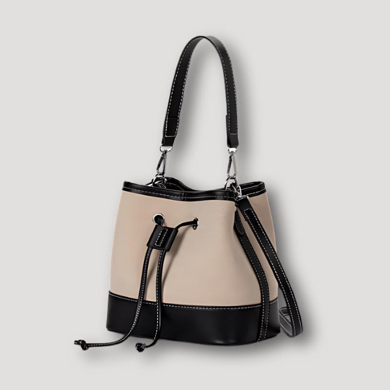 Kleurblok Trekkoord Crossbody Bucket Bag