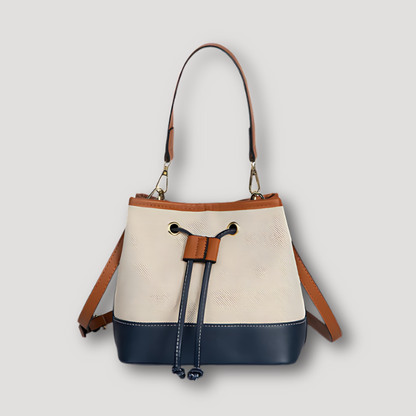 Kleurblok Trekkoord Crossbody Bucket Bag