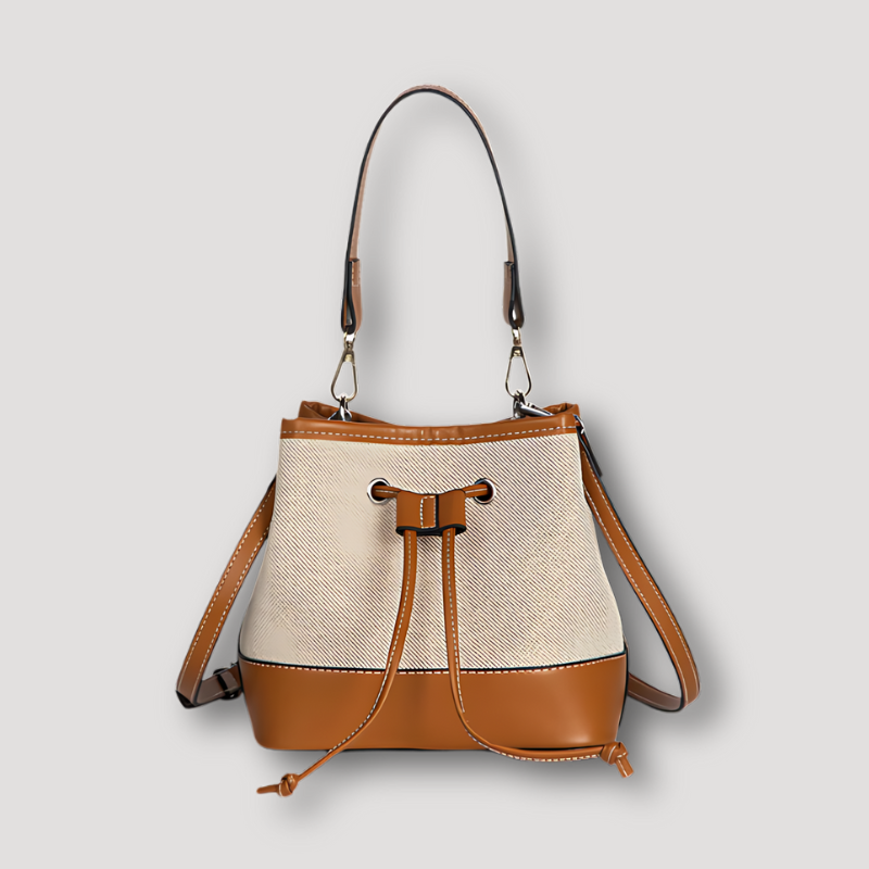 Kleurblok Trekkoord Crossbody Bucket Bag